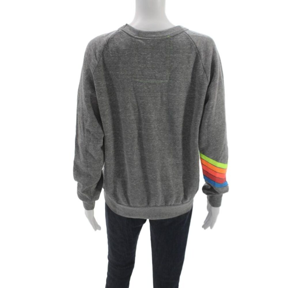 Aviator Nation Womens Gray 80s Pullover Sweatshirt Graphic Size S - Picture 3 of 6